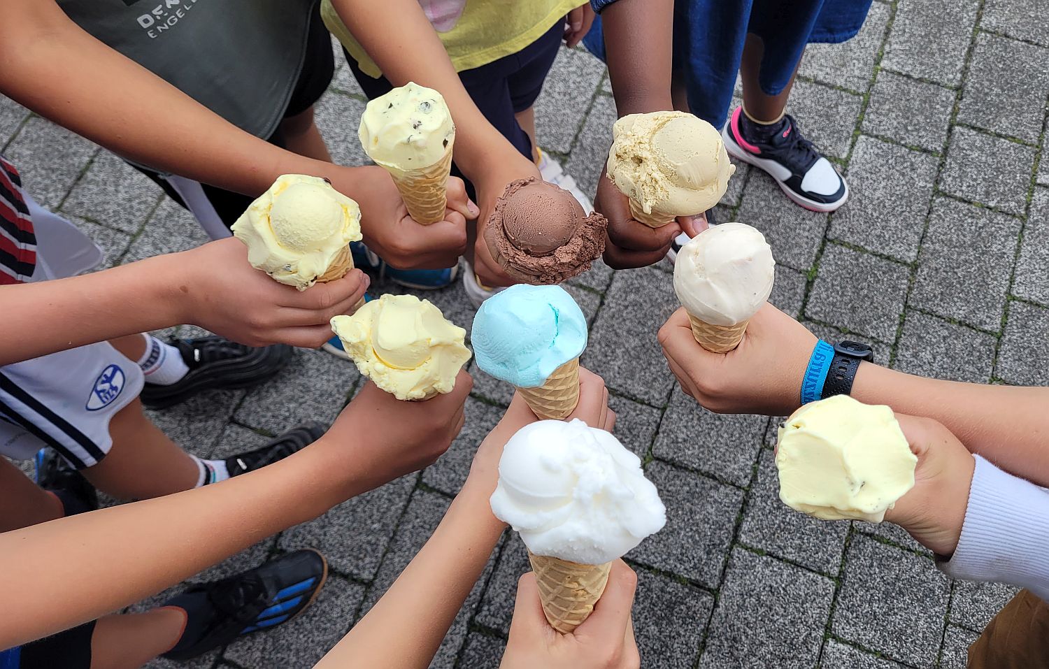 Foto mit Eiswaffeln